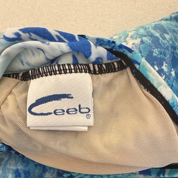 Ceeb Blue Patterned Women's Swim Top - Picture 2 of 5